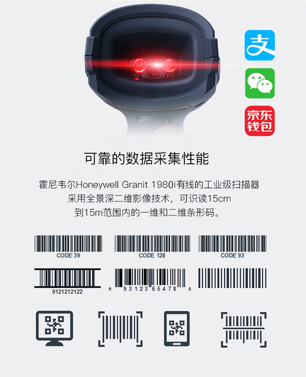1980i工業級掃描槍具有可靠的數據采集功能 1980i工業級掃描槍具有可靠的數據采集功能
